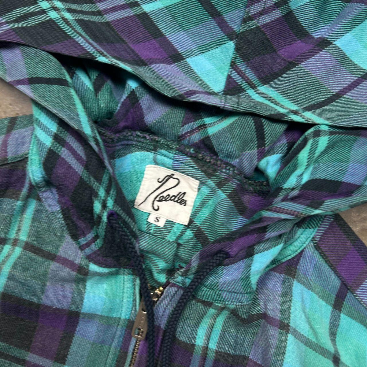 Needles Plaid Hooded Shirt Jacket Windbreaker S