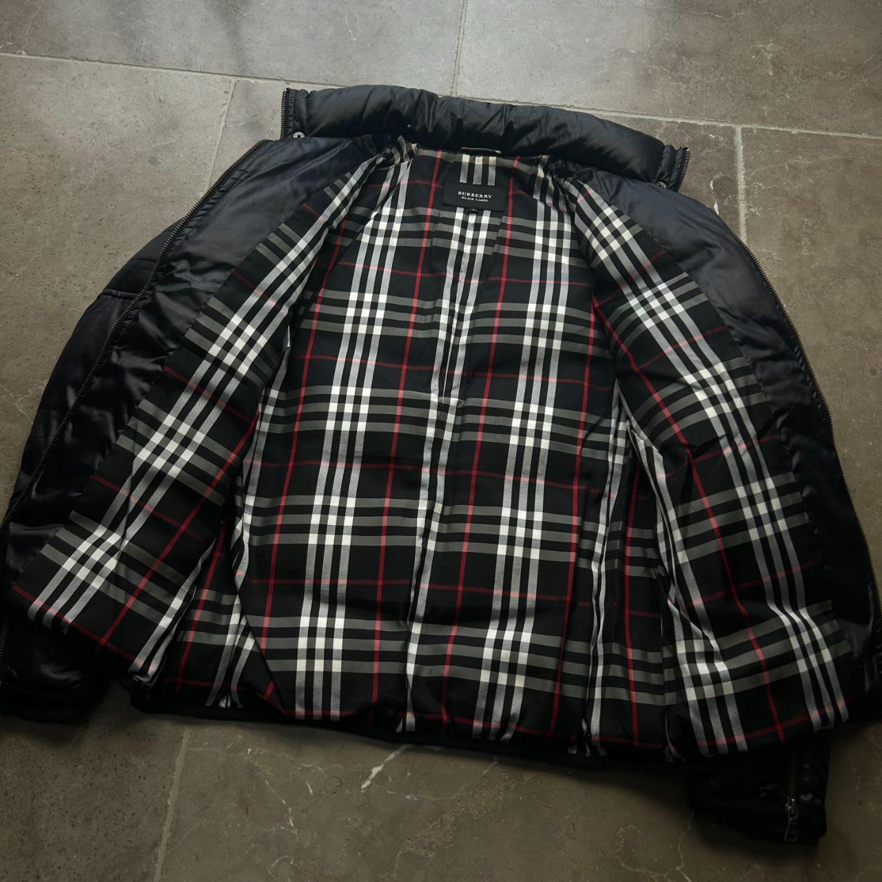 Vintage Burberry Black Label Biker Puffer Jacket Black S