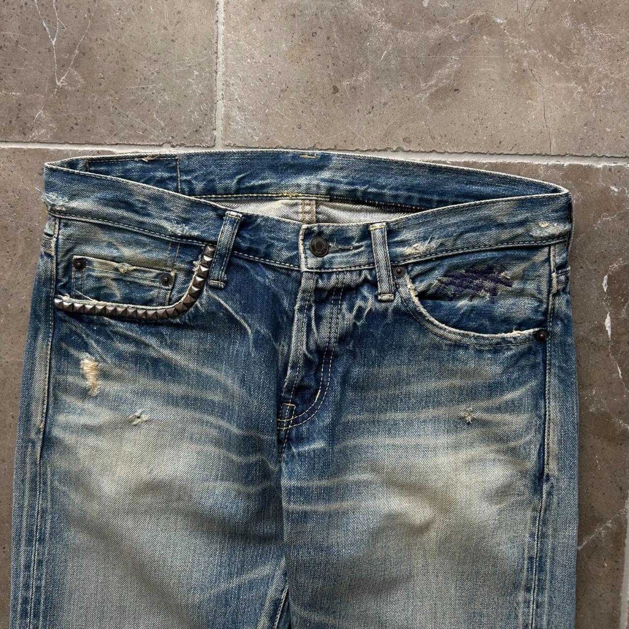 Hysteric Glamour Slim Fit Studded Distressed Denim Jeans W30 L30