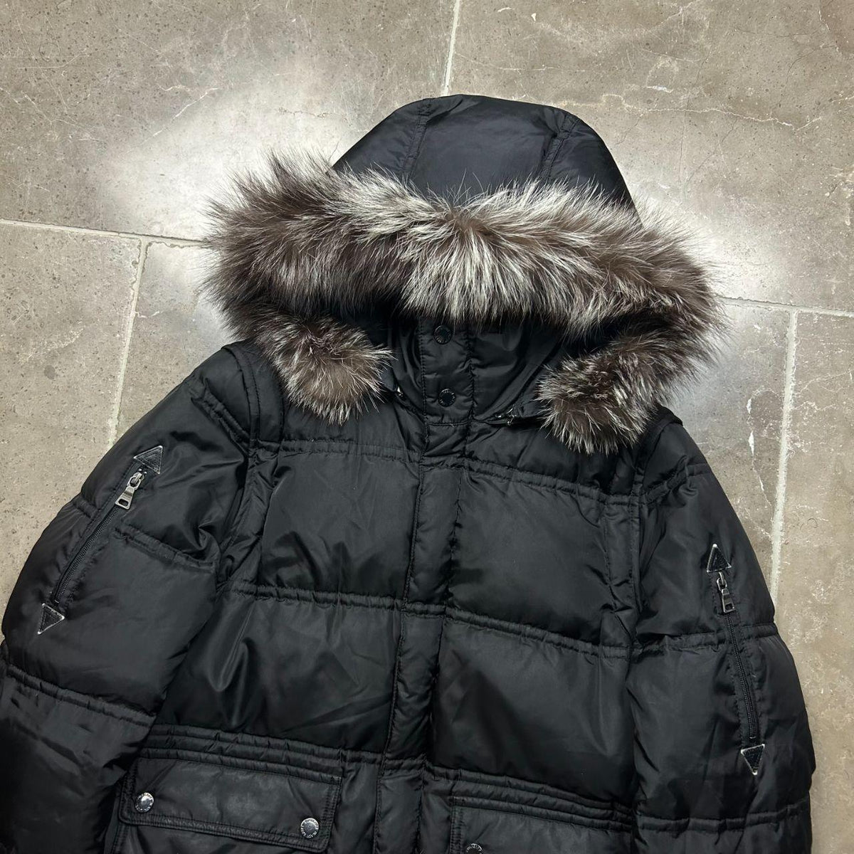 Burberry Black Label Fur Hood Puffer Jacket S