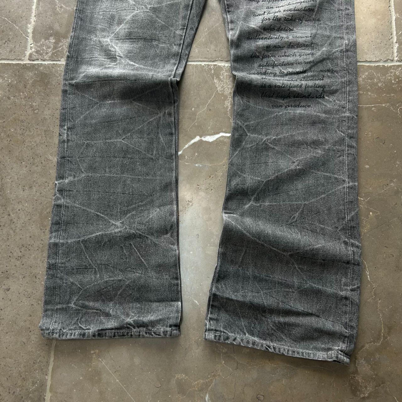 Vintage Japan Style Union Jack Faded Bootcut Jeans W28 L32