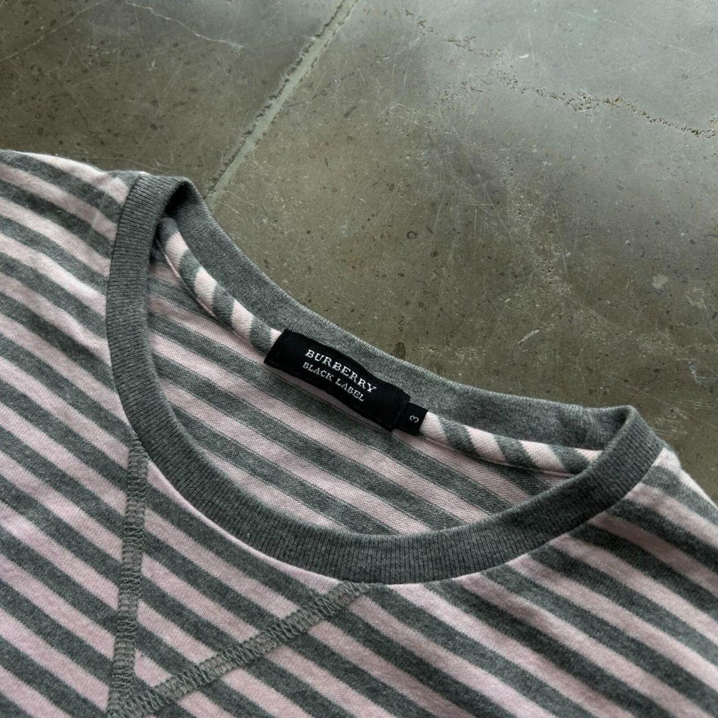 Burberry Black Label Striped Long Sleeve T Shirt M