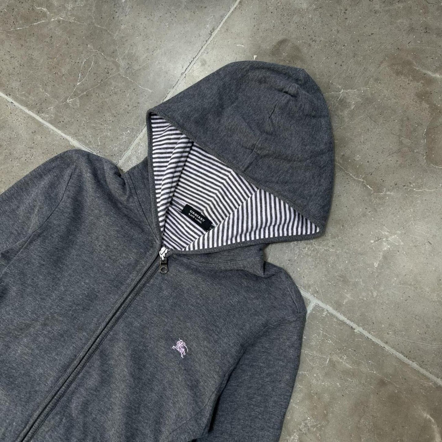 Burberry Black Label Striped Zip Up Hoodie S