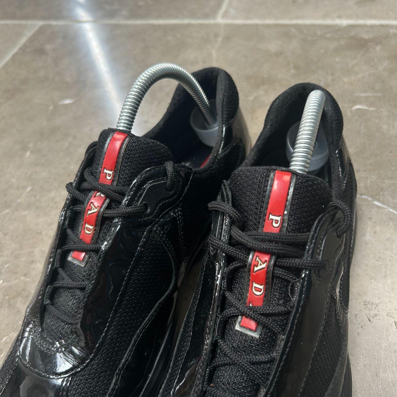 Mens Prada America Cups Patent Black Size UK 8