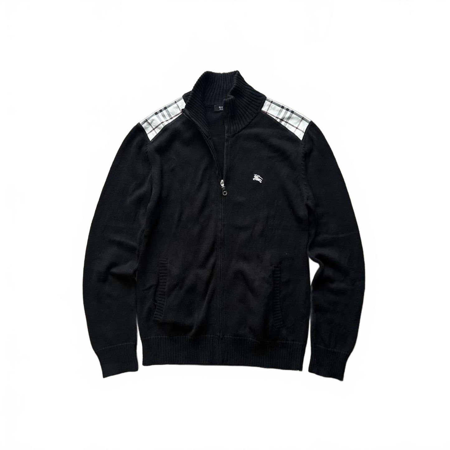 Burberry Black Label Nova Check Knit Zip Up Jumper M