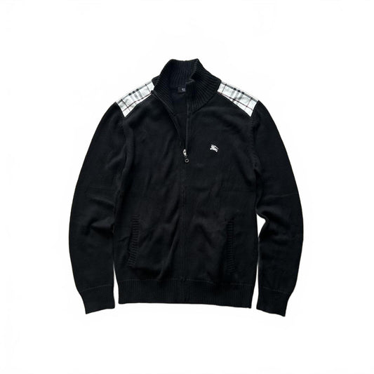 Burberry Black Label Nova Check Knit Zip Up Jumper M