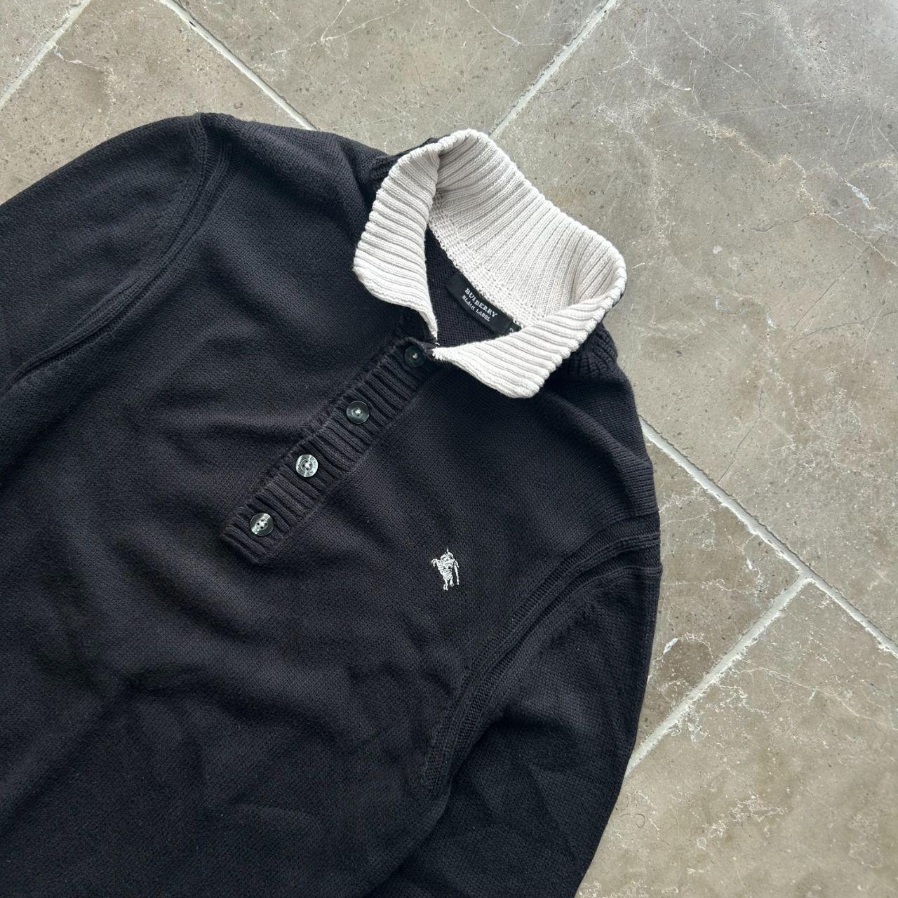 Burberry Black Label Button Collar Knit Jumper S