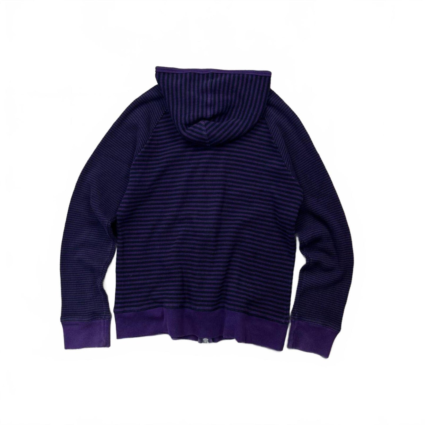 Burberry Black Label Striped Waffle Knit Zip Up Hoodie S