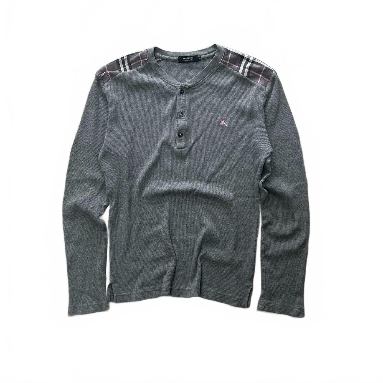 Burberry Black Label Nova Check Ribbed Henley T Shirt S