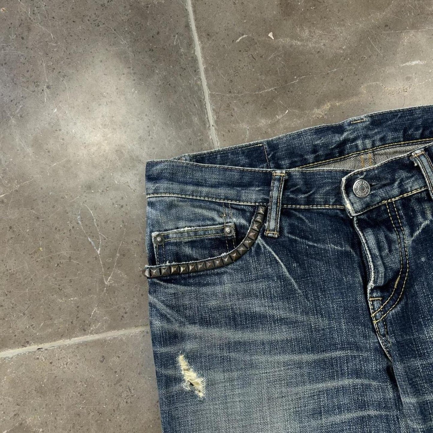 Hysteric Glamour Skinny Studded Ripped Denim Jeans W30 L32