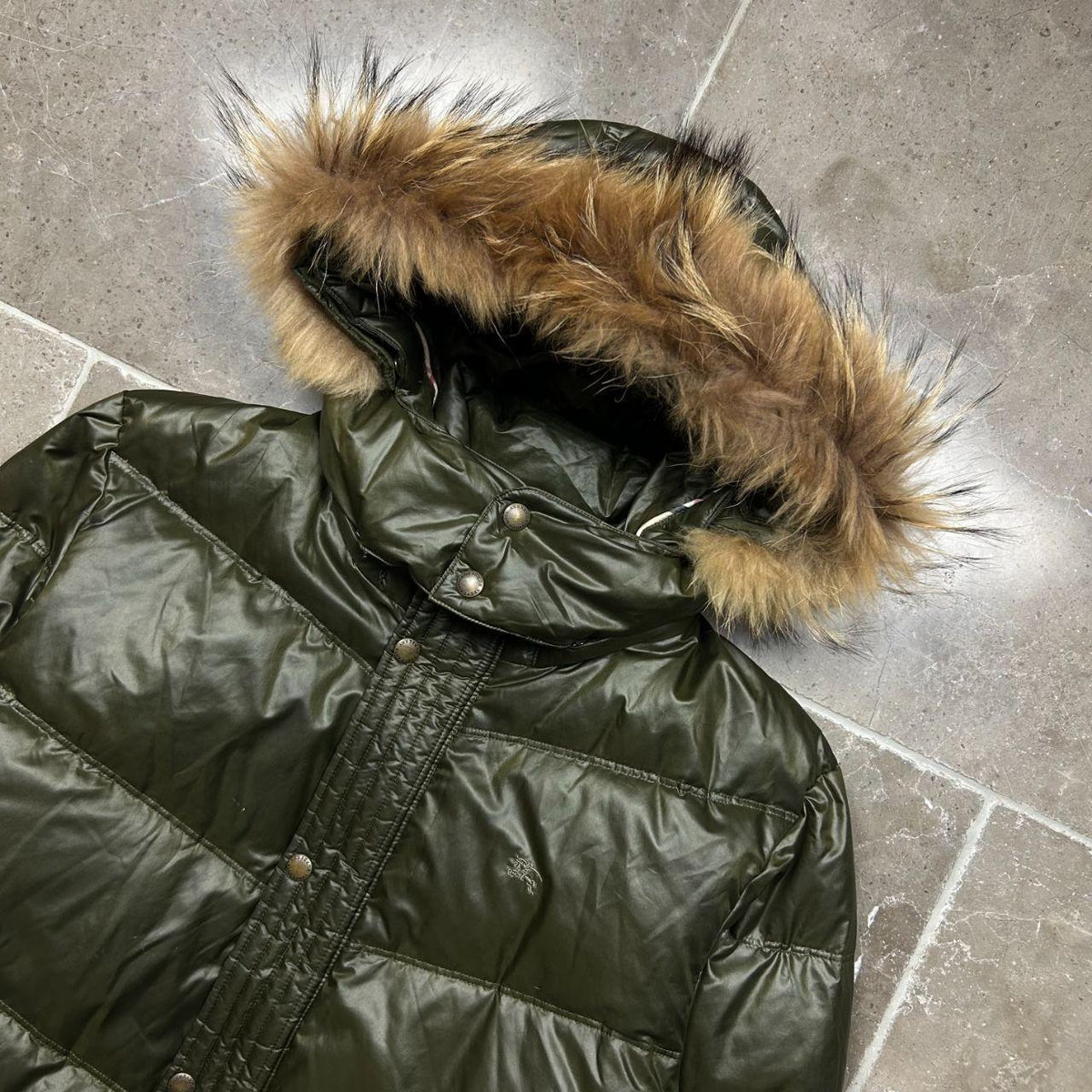 Burberry Blue Label Fur Hood Puffer Jacket L