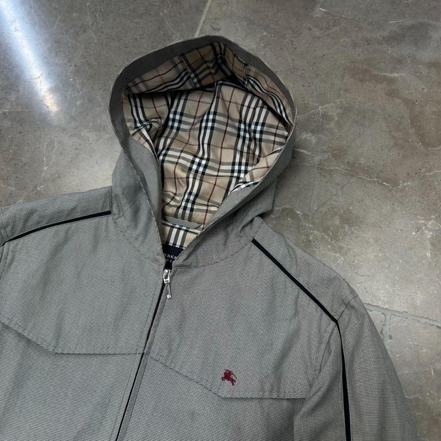 Burberry Black Label Houndstooth Check Windbreaker Jacket S
