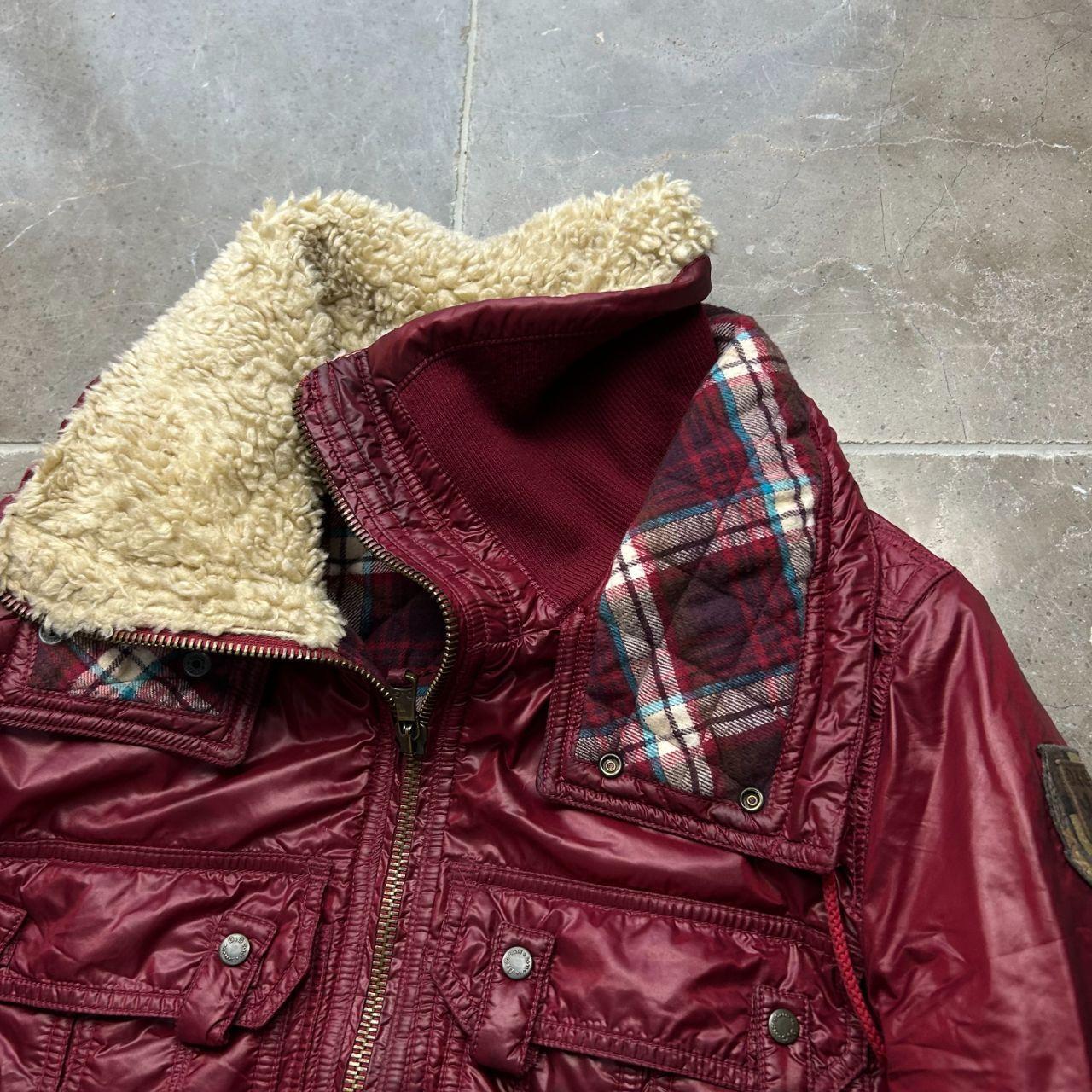 Dolce & Gabbana Red Multi Pockets Cargo Puffer Bomber Jacket M