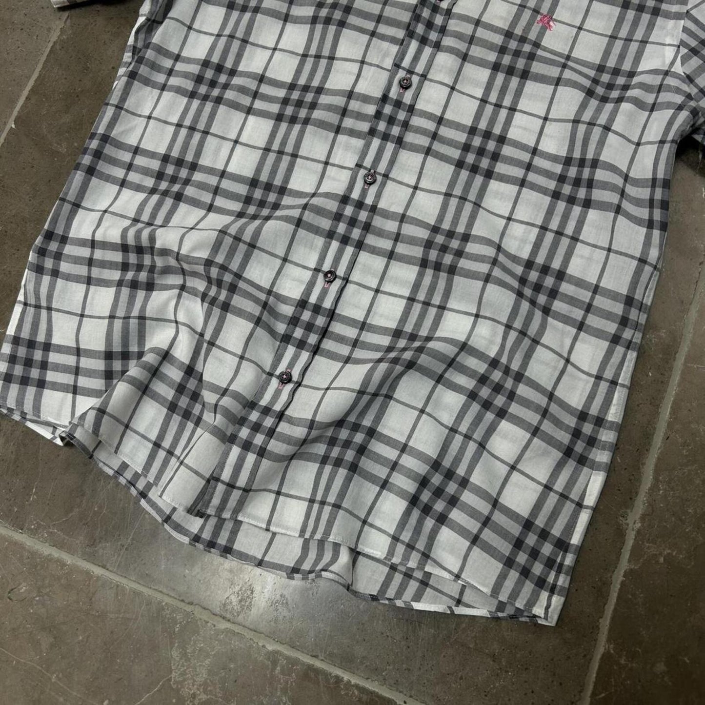 Burberry Black Label Plaid Check Button Up Shirt M