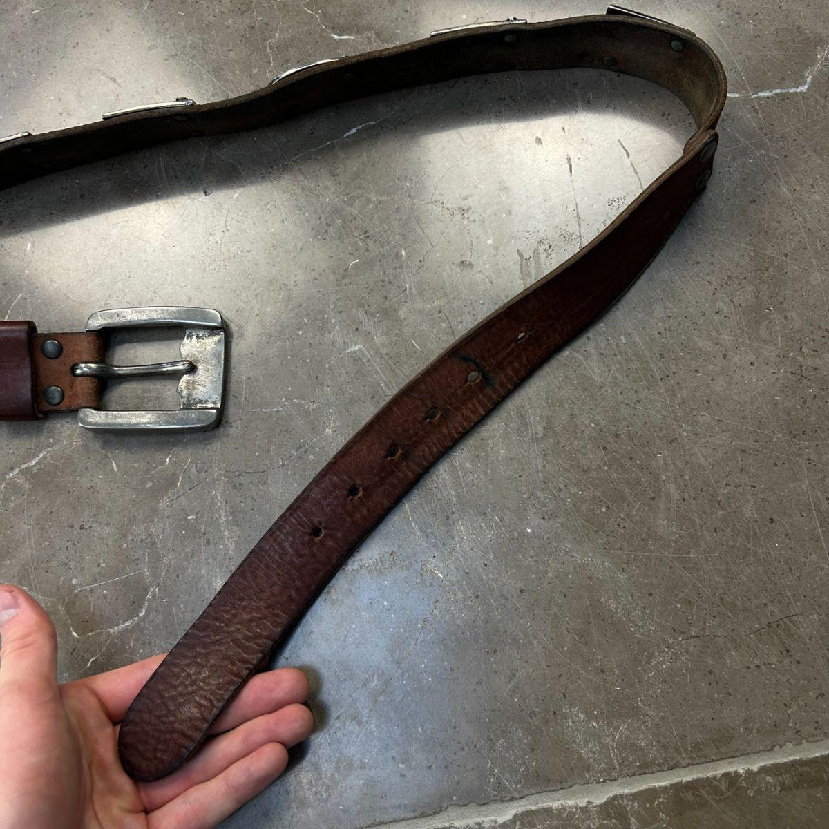 Vintage Diesel Studded Leather Logo Belt 115cm / 45’