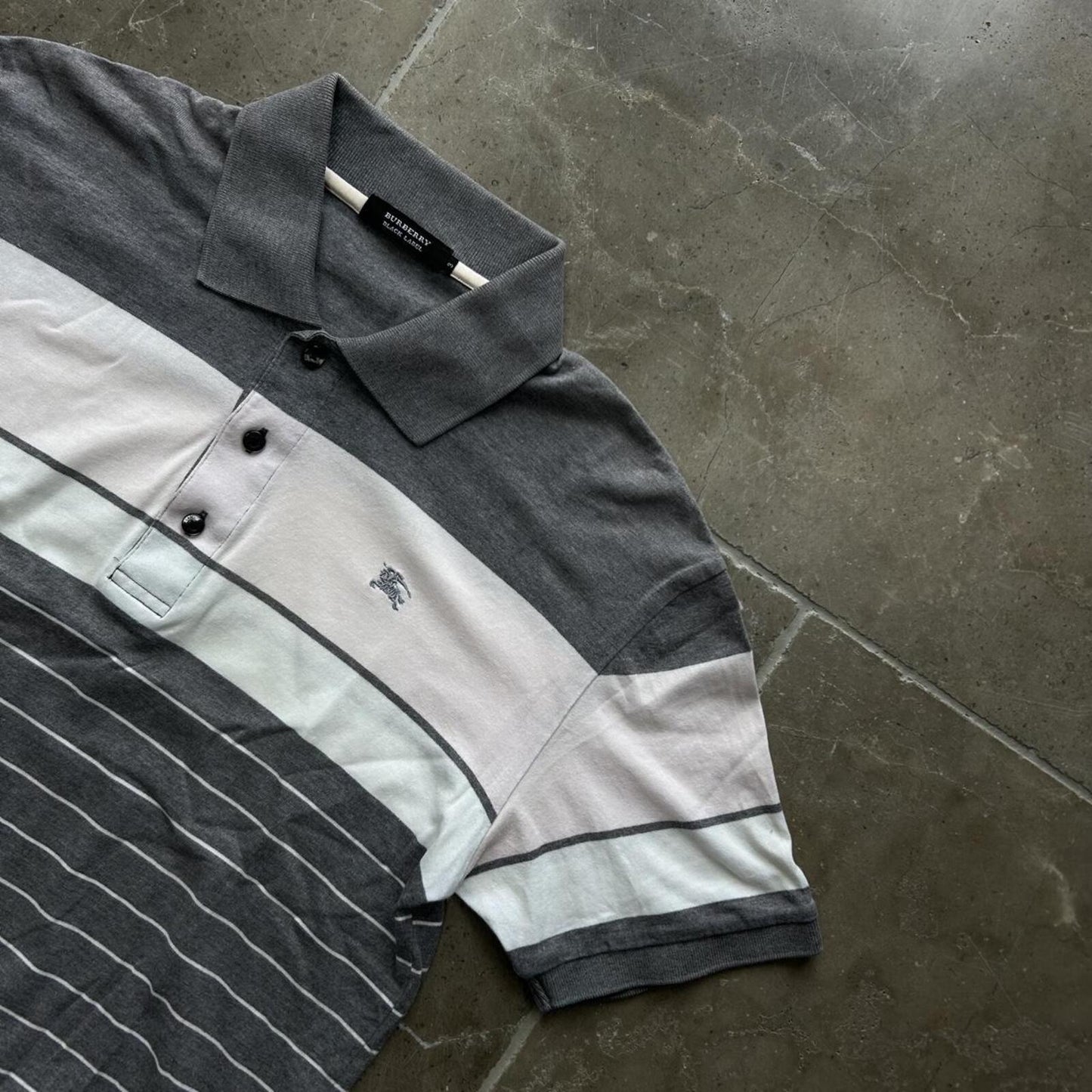 Burberry Black Label Striped Polo Shirt M