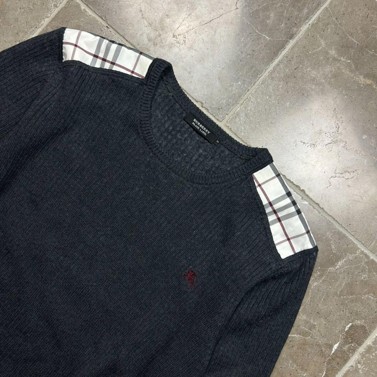 Burberry Black Label Nova Check Ribbed Knit Jumper M