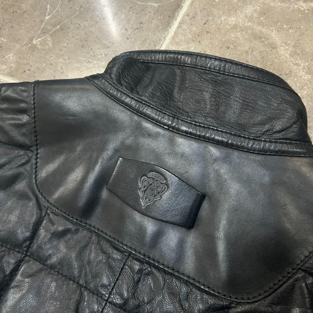 2000s Gucci Black Quilted Leather Jacket M