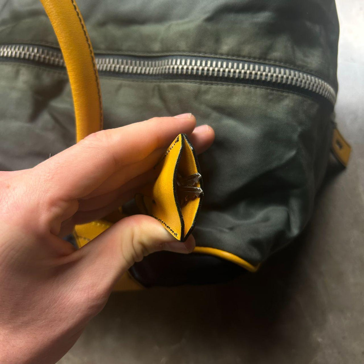 Prada Nylon Two Way Zip Duffle Travel Bag