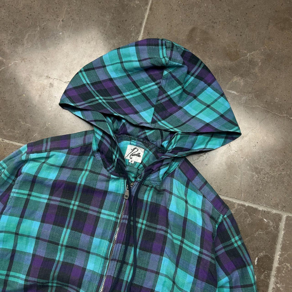 Needles Plaid Hooded Shirt Jacket Windbreaker S