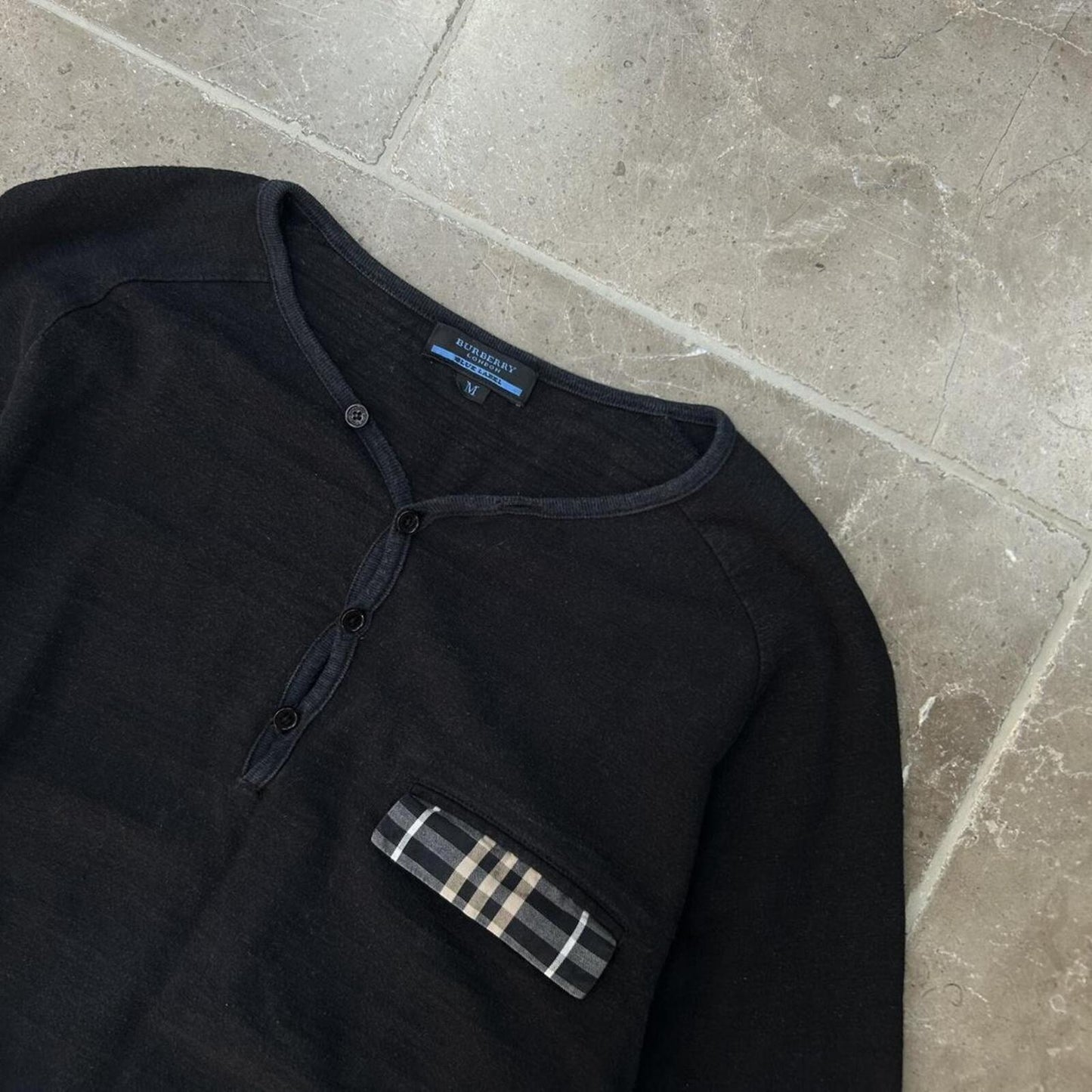 Burberry Blue Label Nova Check Lightweight Henley T Shirt S