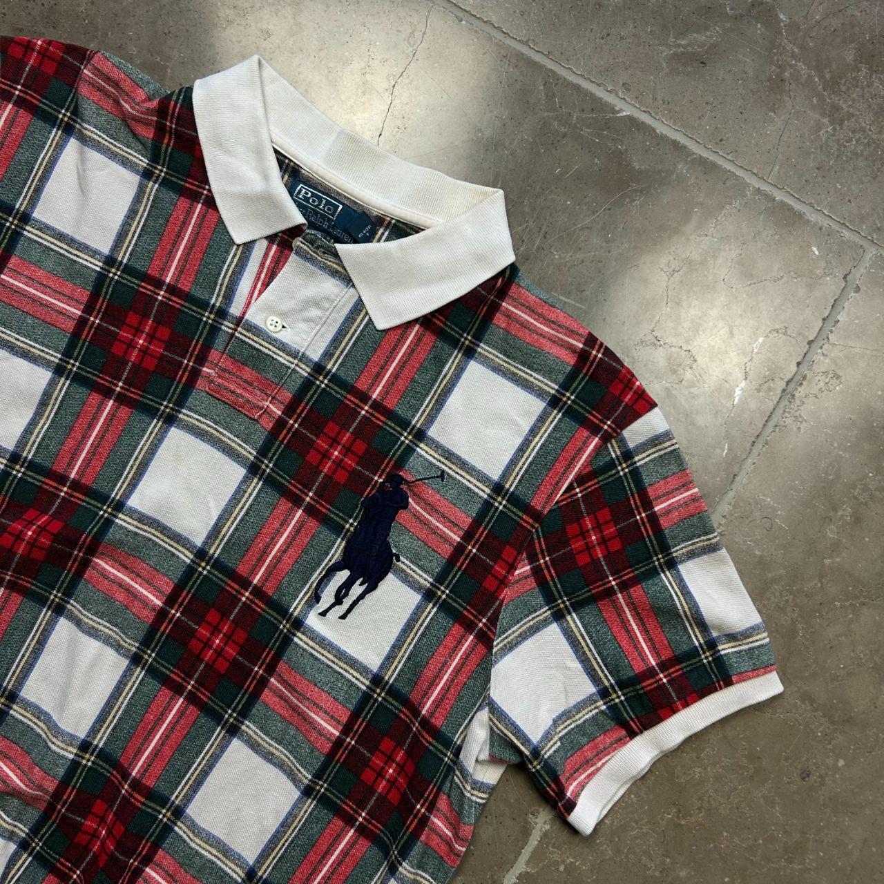 Vintage Ralph Lauren Big Pony Plaid Polo Shirt XL