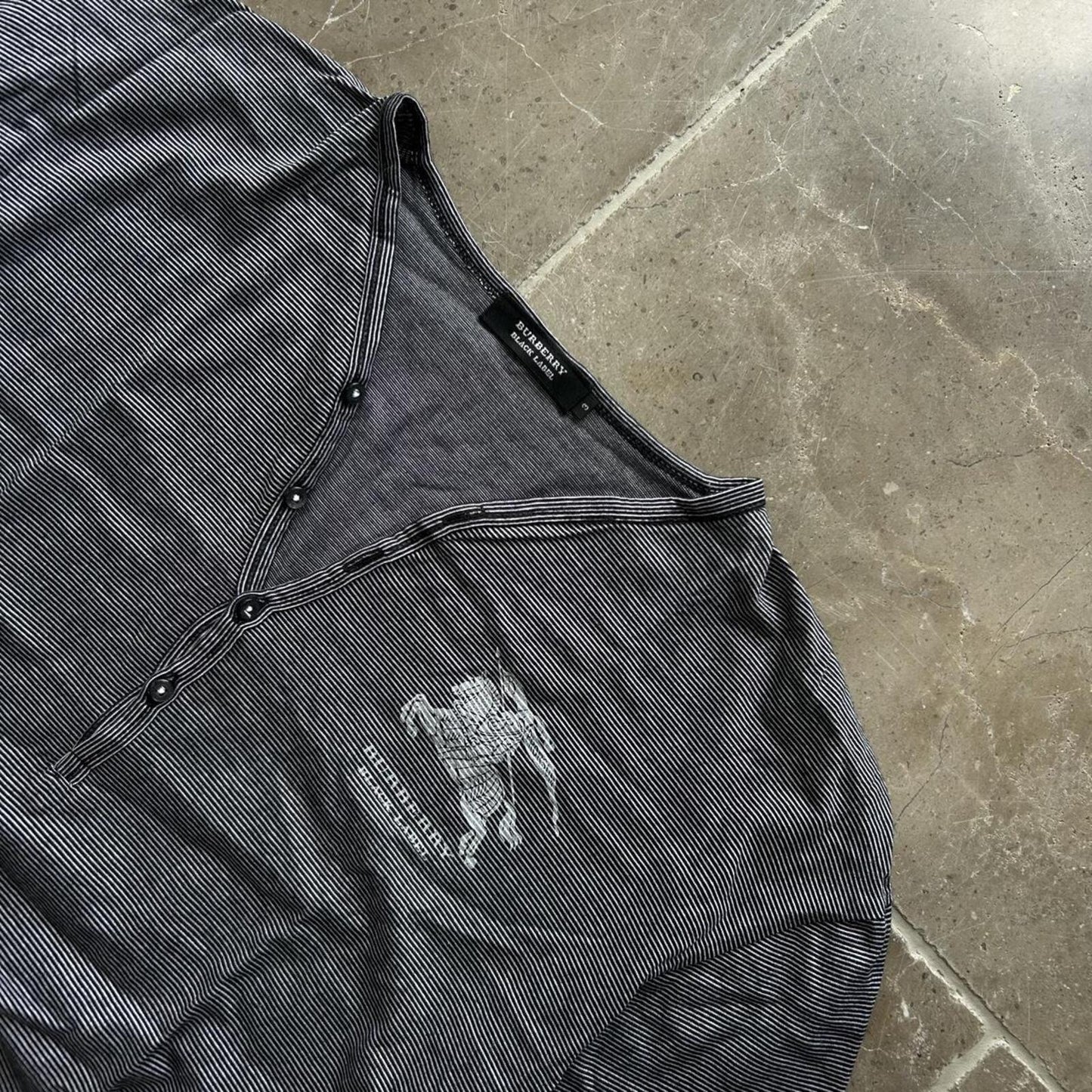 Burberry Black Label Striped Henley T Shirt 3