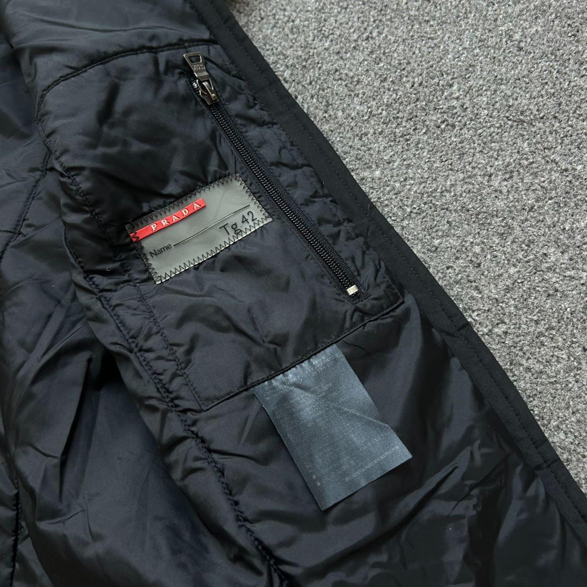 Vintage Prada Sport Fur Hood Nylon Trench Coat S