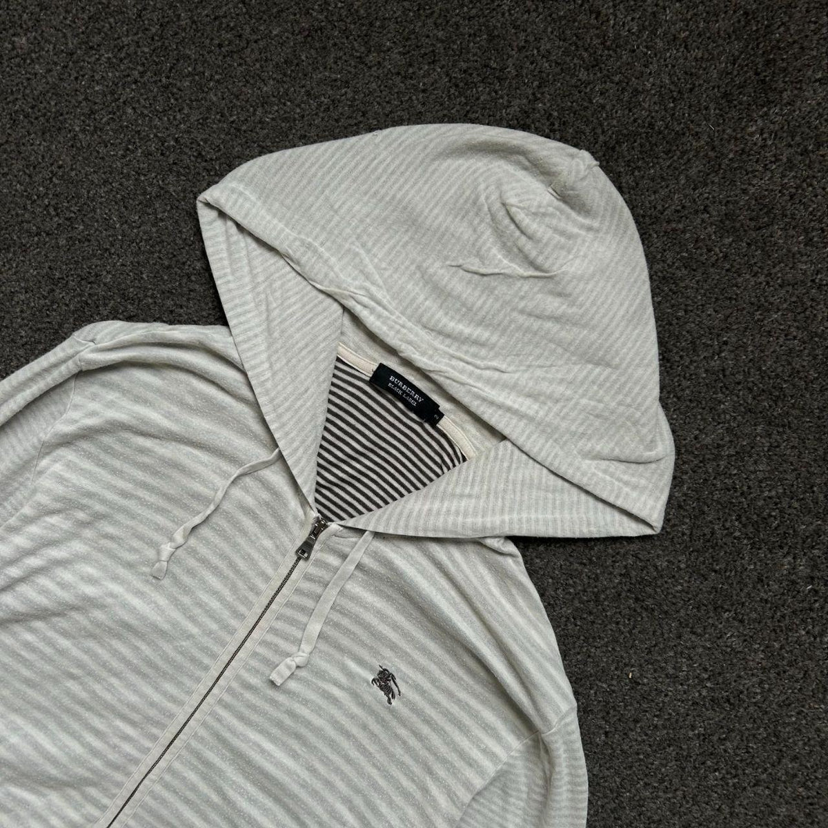 Burberry Black Label Striped Zip Up Hoodie