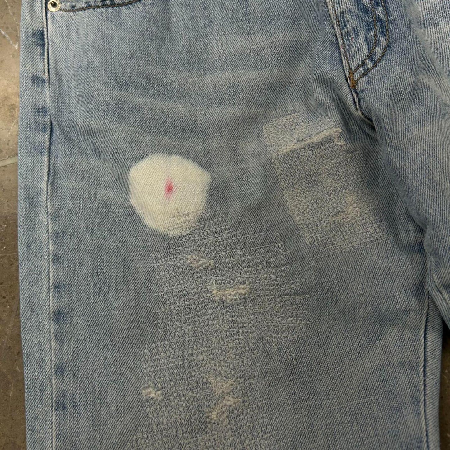 Vintage Armani Jeans Relaxed Bootcut Distressed Jeans W27 L31