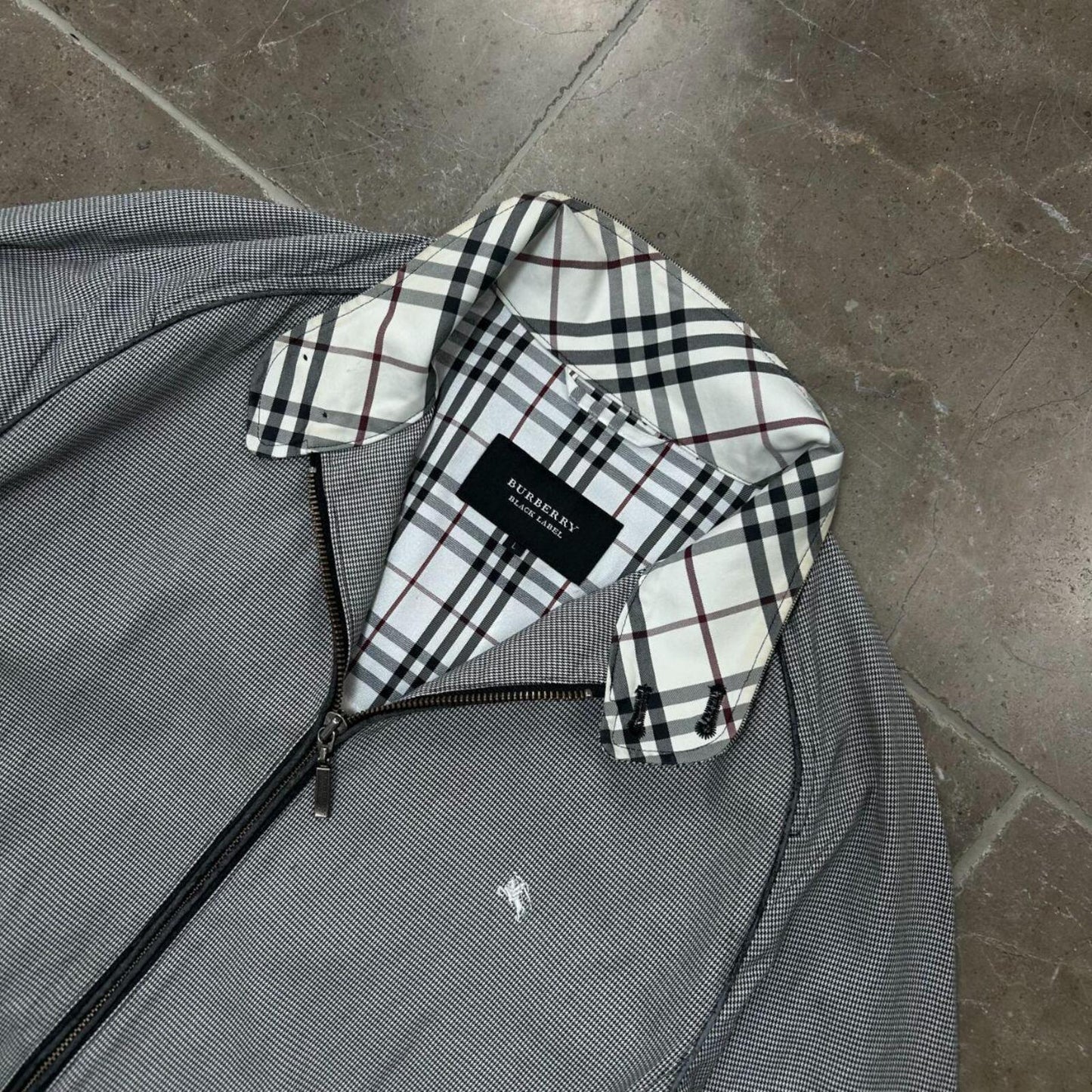 Burberry Black Label Houndstooth Check Windbreaker Jacket M