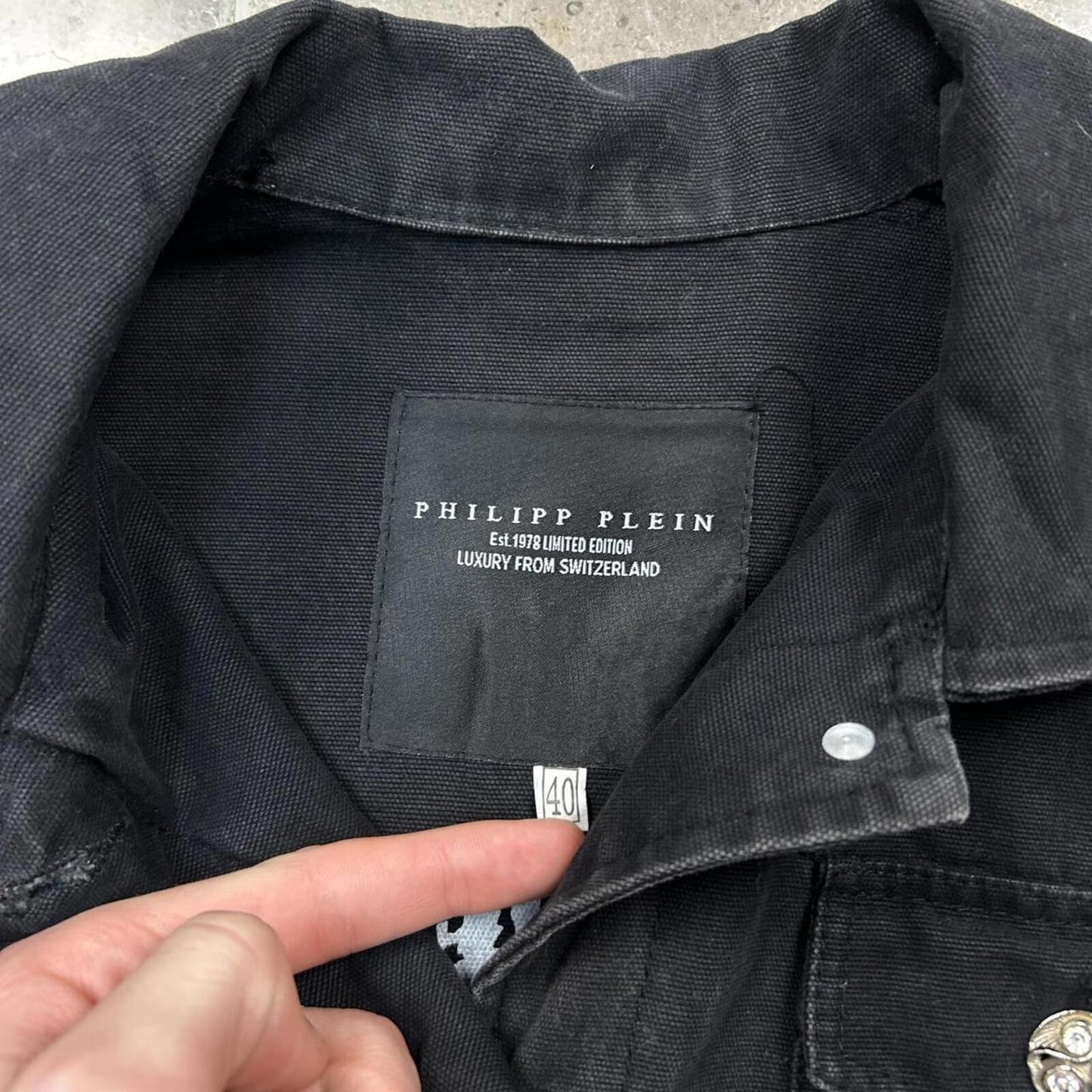 Philipp Plein Rhinestone Denim Jacket M