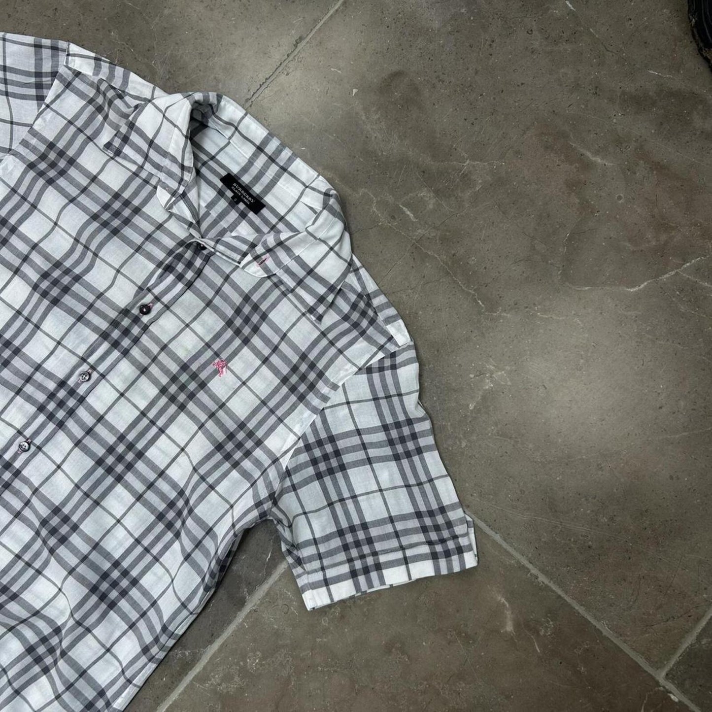 Burberry Black Label Plaid Check Button Up Shirt M