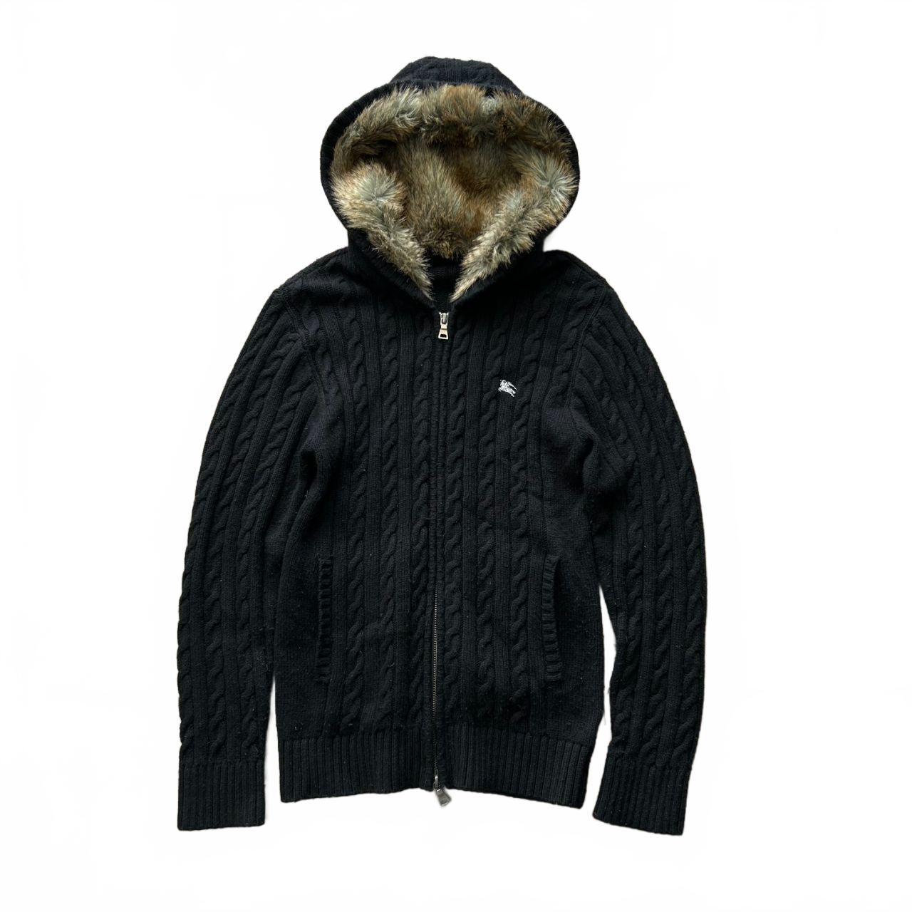 Burberry Black Label Cable Knit Zip Up Hoodie S