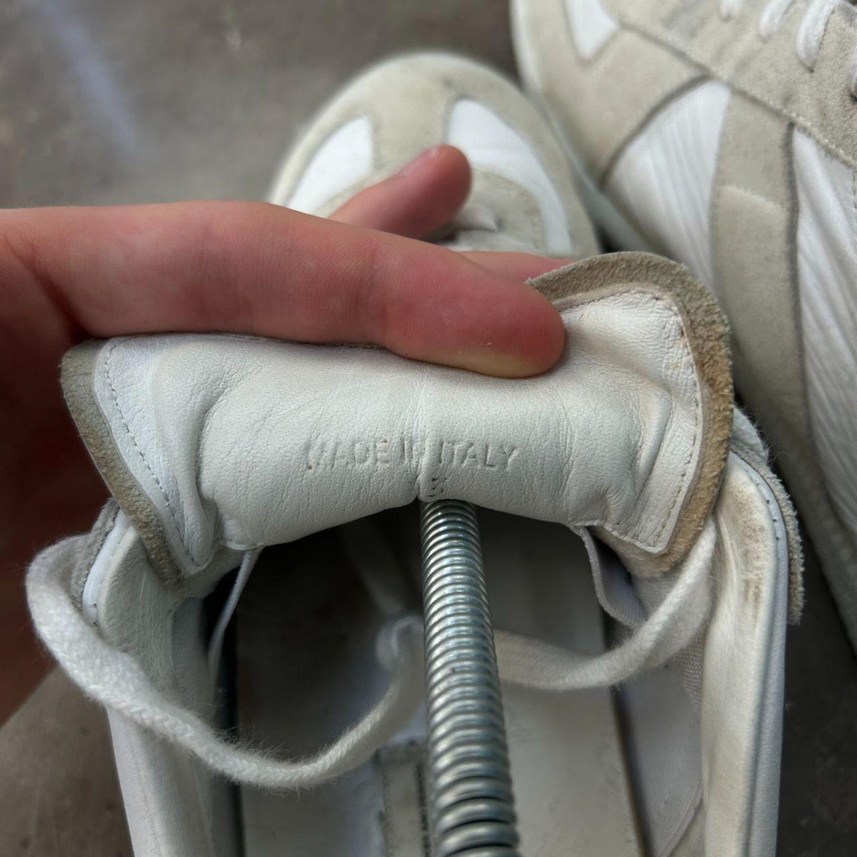 Maison Margiela Gat Low Top Trainers White Grey UK 9