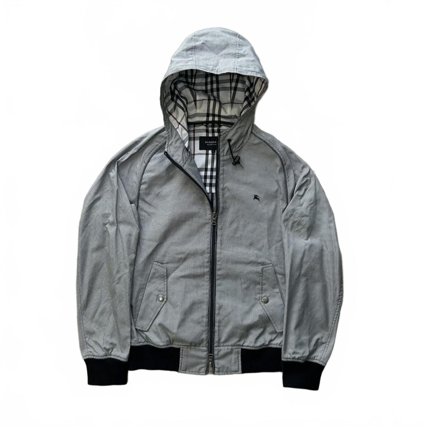 Burberry Black Label Houndstooth Check Windbreaker Bomber Jacket S