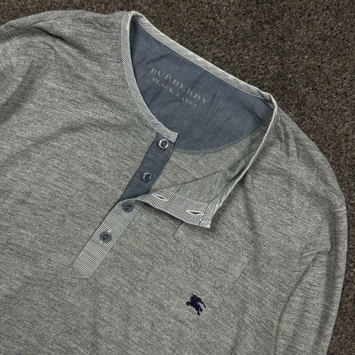 Burberry Black Label Long Sleeve Henley T Shirt M
