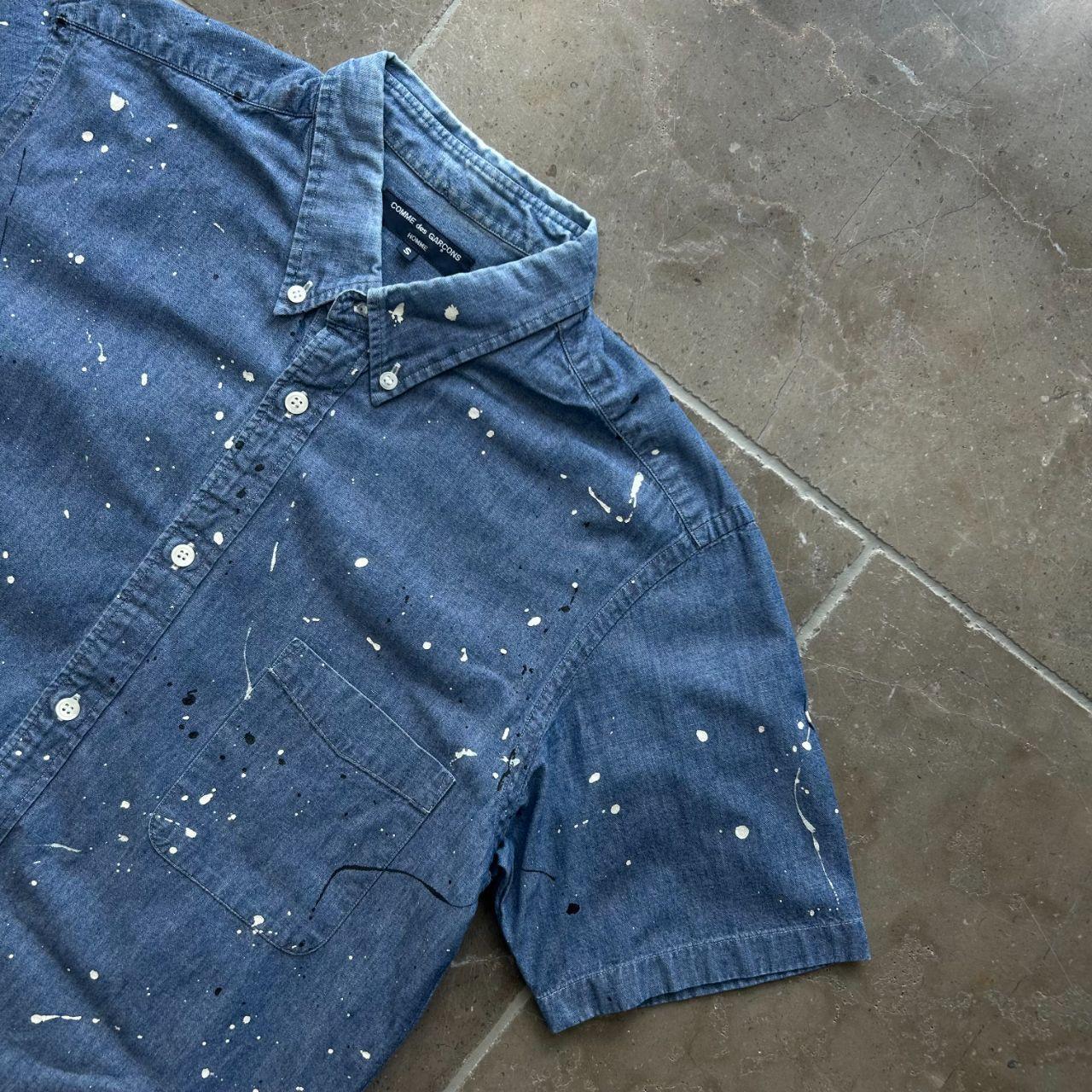 Comme des Garcons Homme Button Up Paint Splatter Pocket Shirt S