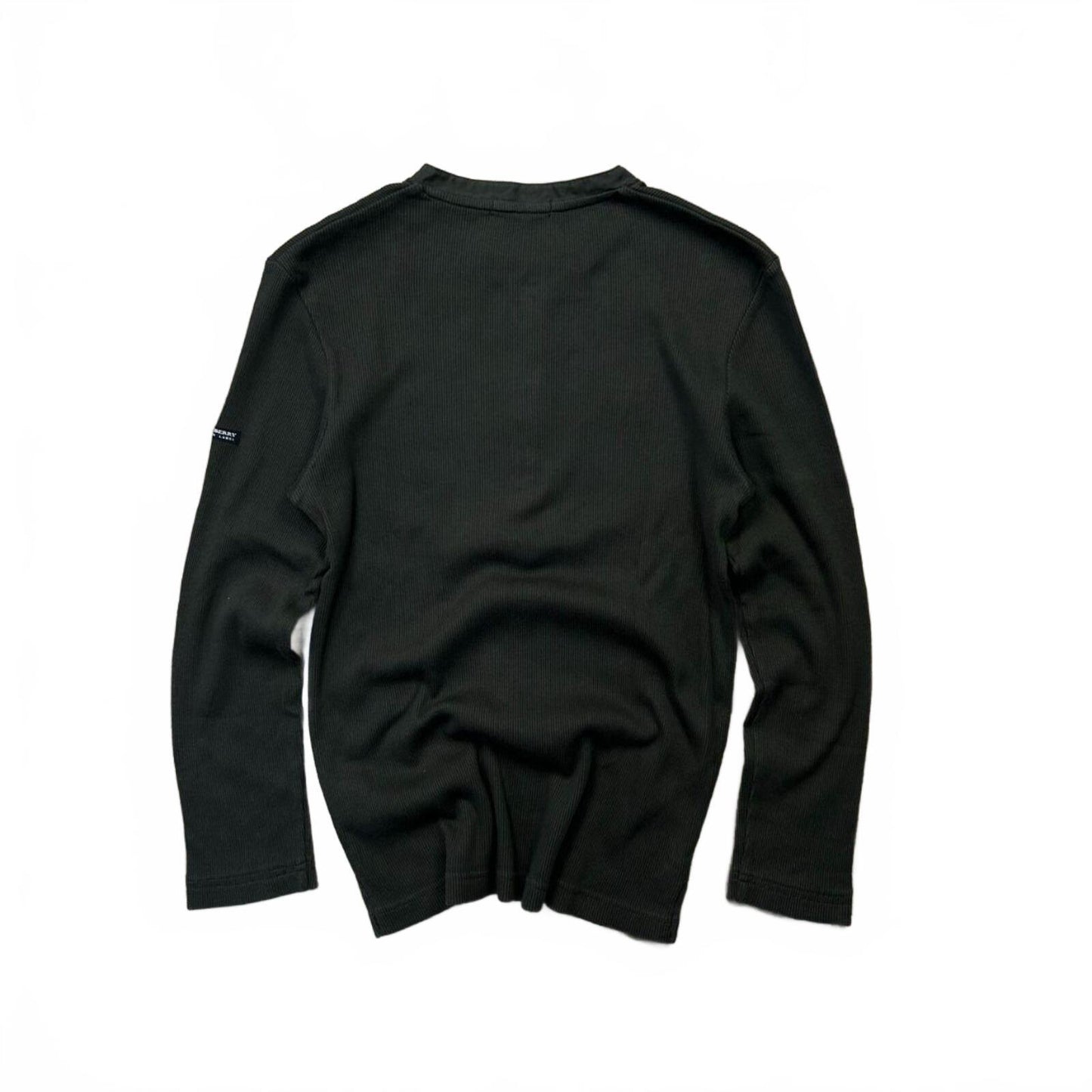 Burberry Black Label Nova Check Ribbed Henley T Shirt S