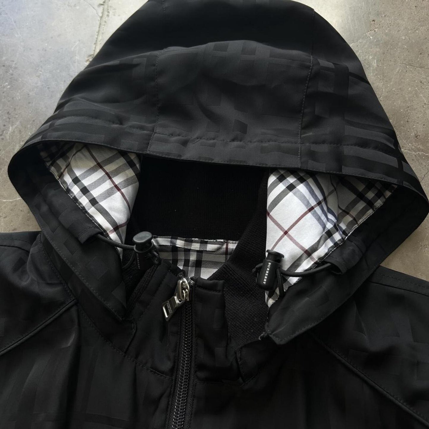 Burberry Black Label Shadow Check Lightweight Windbreaker Jacket M
