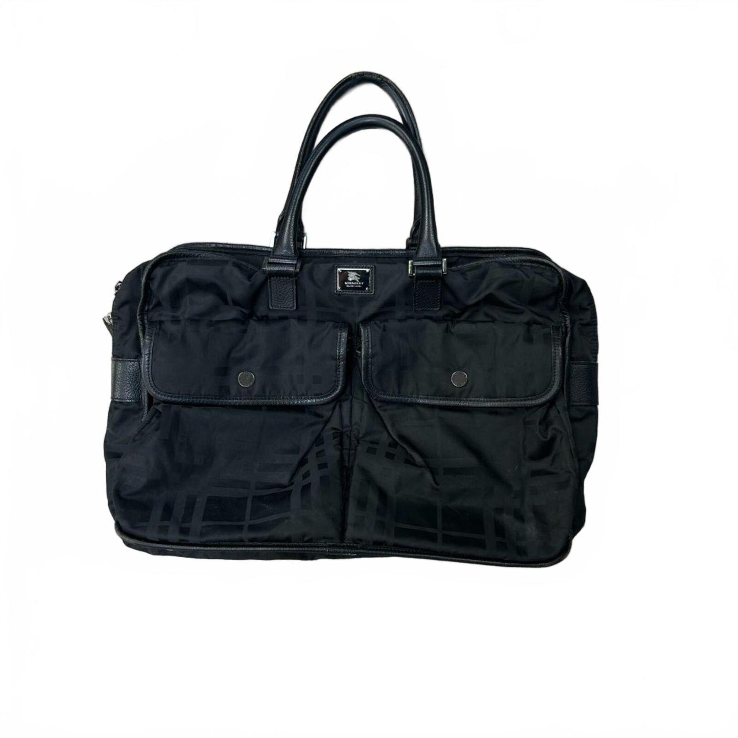 Burberry Black Label Briefcase Shadow Check Business Bag
