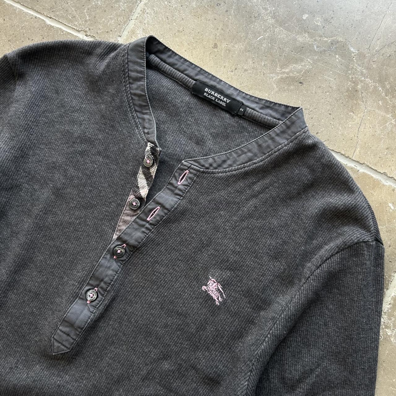 Burberry Black Label Nova Check Ribbed Henley T Shirt S