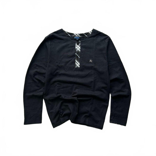 Burberry Blue Label Nova Check Cotton Henley T Shirt M