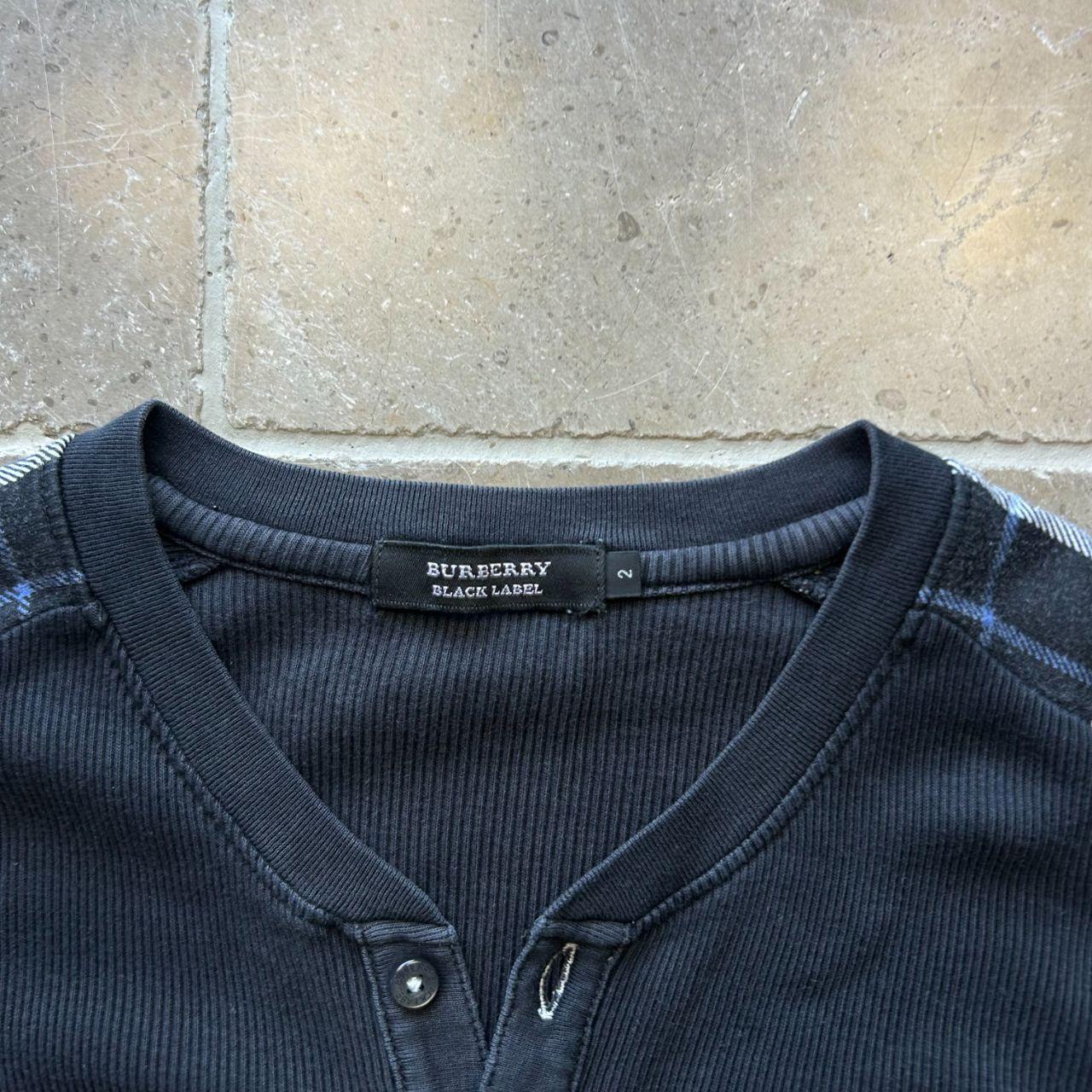 Burberry Black Label Nova Check Ribbed Henley T Shirt S