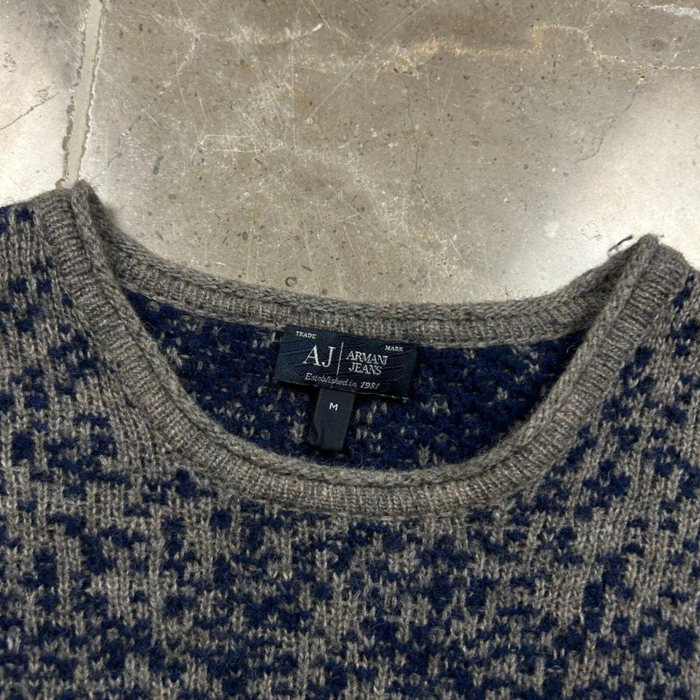 Vintage Armani Jeans Gradient Knit Jumper M