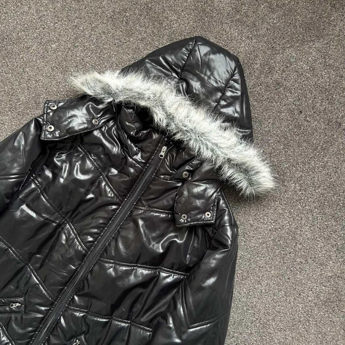 Japanese Fur Hood Puffer Jacket L