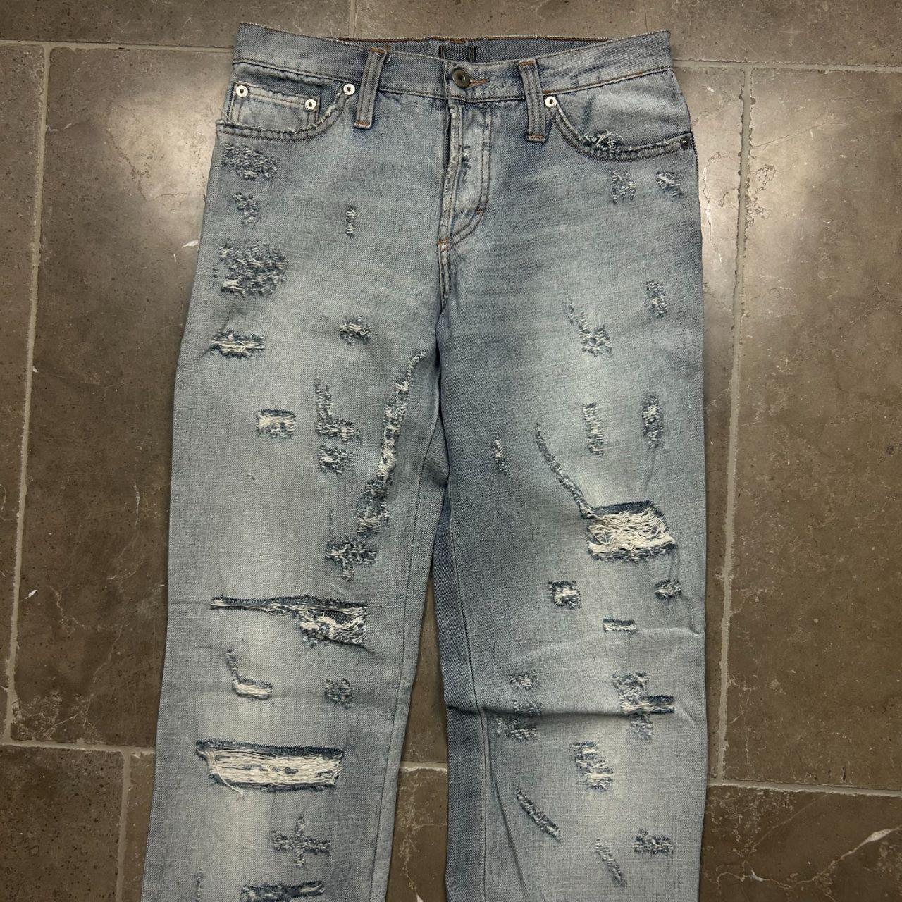 Dolce & Gabbana SS2005 Denim Distressed Superman Jeans W29 L35