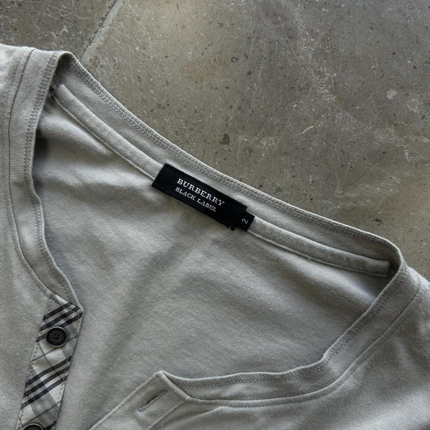 Burberry Black Label Nova Check Henley T Shirt S