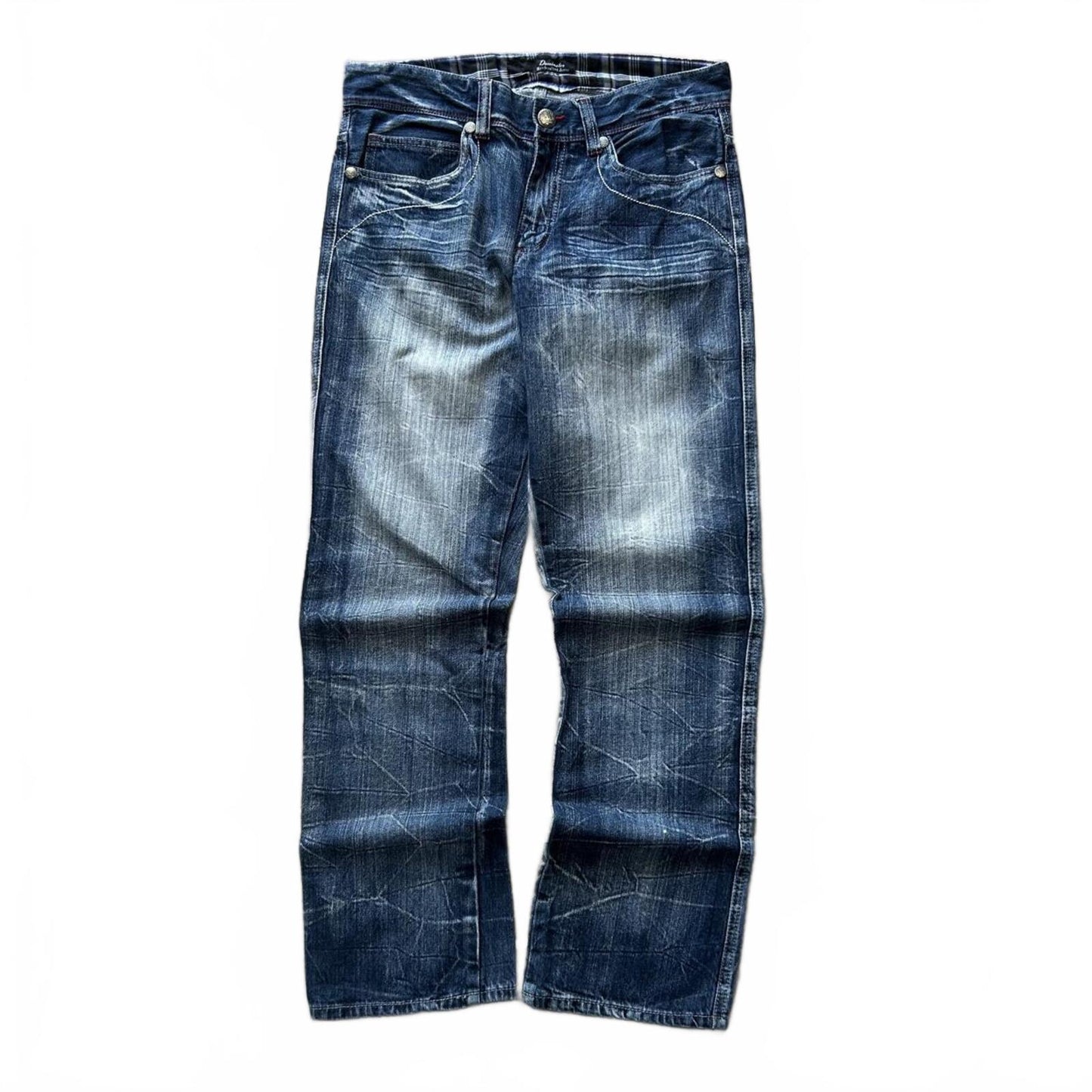 Vintage Japan Style Union Jack Faded Jeans W32 L31