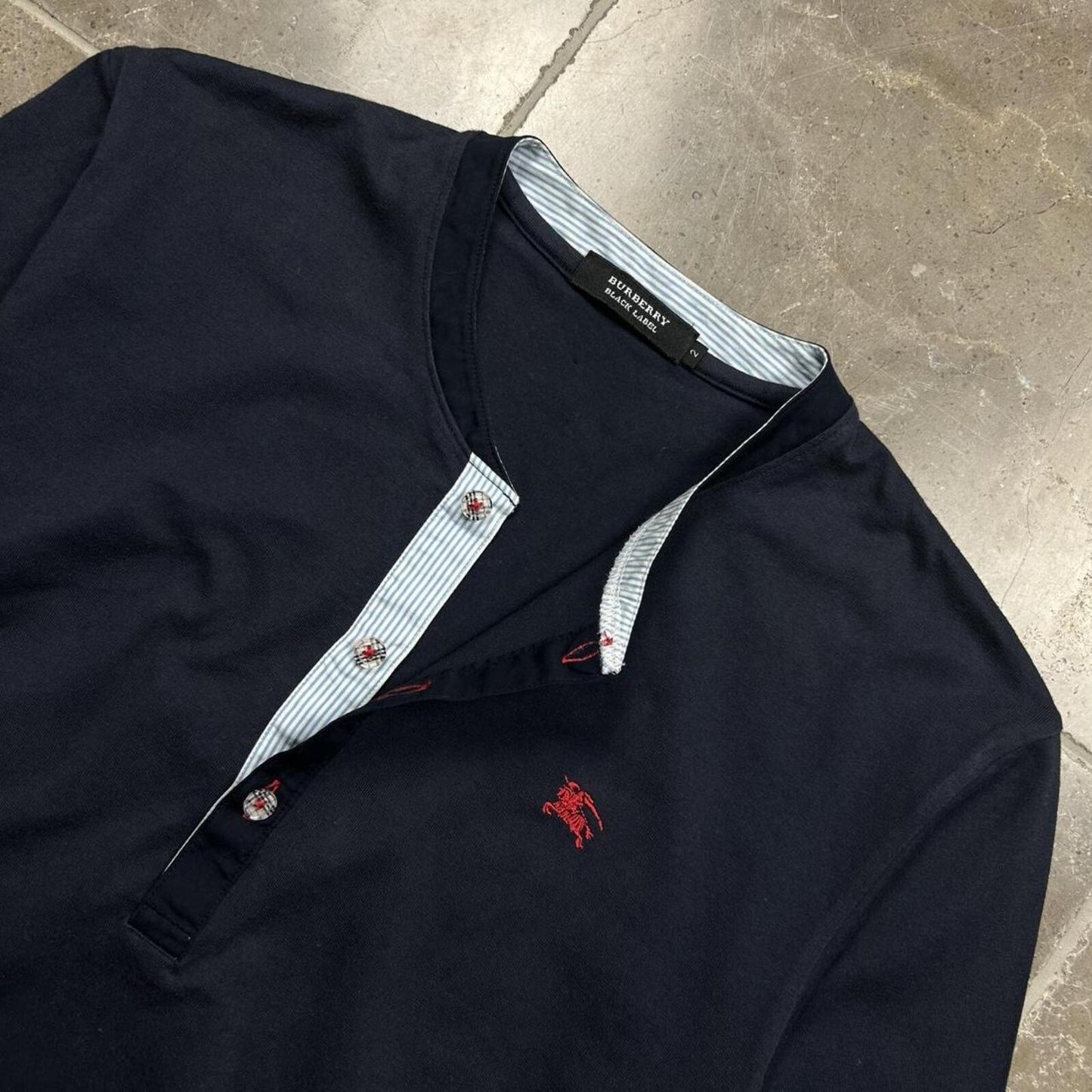 Burberry Black Label Nova Check Henley T Shirt S